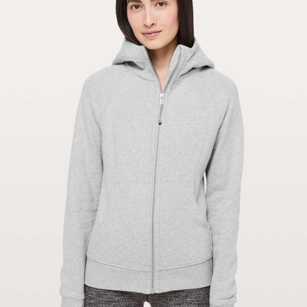 Lululemon scuba Heather Light Gray Full-Zip Hoodie Jacket